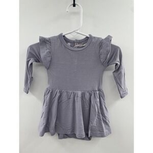 Kyte Bodysuit Baby 0-3 Haze Twirl 100% Organic Cotton Pleated Long Sleeve NWT